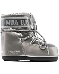 Moon Boot - Zilver Laag Glance Icoon Laars - Lyst