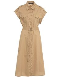 Kaos - Hemdblusenkleid Mit Gürtel - Lyst