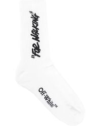 Off-White c/o Virgil Abloh - Citaat Mid Calf Sokken Zwart - Lyst