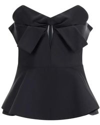 McQueen - Mouwloze Korsettop Met Peplum En Strikdetail - Lyst