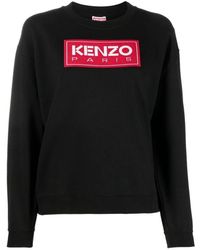 KENZO - Zwarte Katoenen Trui Met Ronde Hals - Lyst