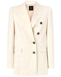 Pinko - Jassen ,Wit ,Leer Amalfi Jacket - Lyst