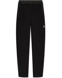 Moncler - Broeken ,Zwart ,Katoen Trainingsbroeken Met Logo Patch - Lyst