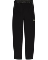 Moncler - Broeken ,Zwart ,Katoen Trainingsbroeken Met Logo Patch - Lyst
