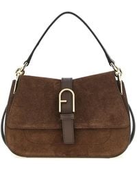 Furla - Tassen ,Bruin ,Leer Flow Mini Handtas - Lyst