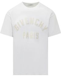 Givenchy - Katoenen T-Shirt Met Grosgrain Patch - Lyst