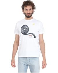 Kappa - Weißes t-shirt mit logo-druck - Lyst
