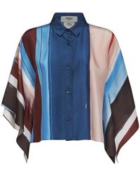 Fendi - Zijden Blouse Met Strepen - Lyst
