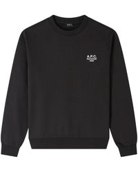 A.P.C. - Hoodies & Sweatvesten ,Blauw ,Katoen Sweater Rue Madame Paris - Lyst