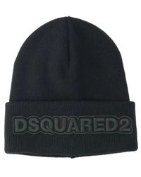 DSquared² - Accessoires ,Blauw ,Gebreide Muts - Lyst
