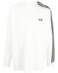 Y-3 - Off- langarm t-shirt mit logo-print - Lyst