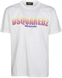 DSquared² - Wit T-Shirt Voor Mannen - Lyst