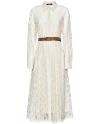 Max Mara - Ivory blumen spitzenhemdkleid - Lyst