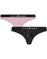 John Richmond - Ondergoed ,Veelkleurig ,Geborduurde Kanten Slip - Lyst