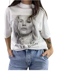 Anine Bing - Camiseta blanca de manga corta con estampado kate moss - Lyst