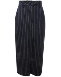 EMMA & GAIA - Rokken ,Blauw ,44G189 Midi Rok - Lyst