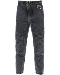 Balmain - Jeans con inserti trapuntati e imbottiti - Lyst