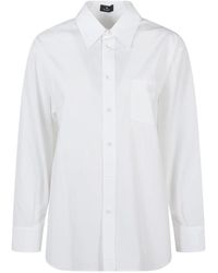 Etro - Overhemden ,Wit ,Leer Regular Fit Overhemd Met Zak - Lyst