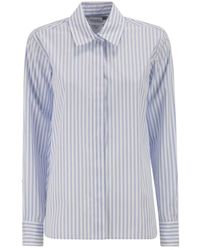 Max Mara - Overhemden ,Wit ,Katoen Accenni Katoenen Gestreept Shirt - Lyst