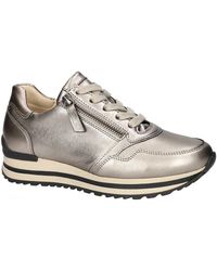 Gabor - Schoenen ,Grijs ,Leer 76.528.62 Satin Metallic Sneaker - Lyst