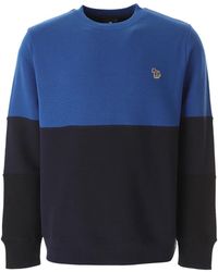 Paul Smith - Hoodies & Sweatvesten ,Blauw ,Katoen Double Tone Zebra Sweatshirt - Lyst