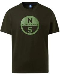 North Sails - Tops ,Groen ,Katoen T-Shirt Big Logo - Lyst