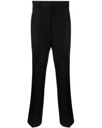 Palm Angels - Broeken ,Zwart ,Katoen Stripe-Detail Katoenen Tailored Broek - Lyst