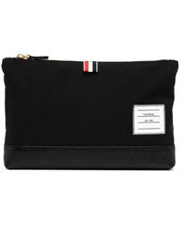 Thom Browne - Schwarze Clutch Mit Reißverschluss Oben - Lyst