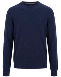 Fynch-Hatton - Truien & Vesten ,Blauw ,Ronde Hals Gebreid - Lyst