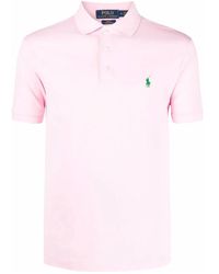 Ralph Lauren - Magliette polo rosa in misto cotone con logo - Lyst