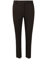 Max Mara - Stretch Viscose Broek Met Uitlopende Zoom - Lyst