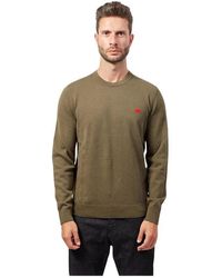 BOSS - Grüner Pullover Straight Fit Bio-Baumwolle - Lyst