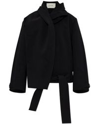Entire studios - Jassen ,Zwart ,Polyester Belted Jacket - Lyst