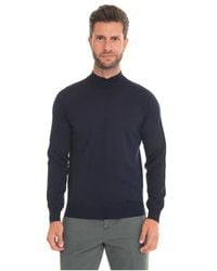 hindustrie - Truien & Vesten ,Blauw ,Wol Slim Fit Wollen Trui - Lyst
