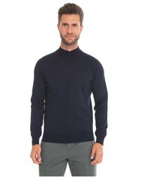 hindustrie - Truien & Vesten ,Blauw ,Wol Slim Fit Wollen Trui - Lyst