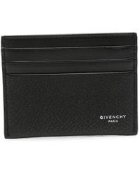 Givenchy - Accessoires ,Zwart ,Leer Lederen Kaarthouder Met Nerf - Lyst