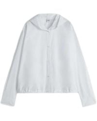 Aspesi - Camicia in popeline di cotone bianca con cappuccio - Lyst