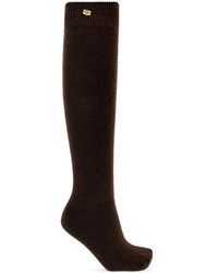 Ganni - Wool Mix High Socks - Lyst