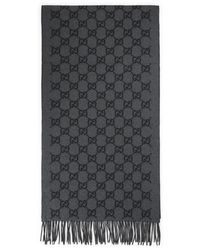 Gucci - Kasjmier Sjaal Met Gg Logo Jacquard - Lyst