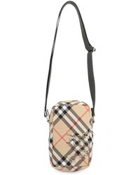 Burberry - Smartphonehoes/Schoudertas Van Geruite Stof - Lyst