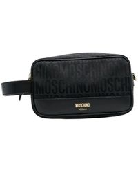 Moschino - Beauty case in pelle con stampa logo - Lyst