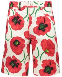KENZO - Blumige bermuda jeans mit metallknöpfen - Lyst