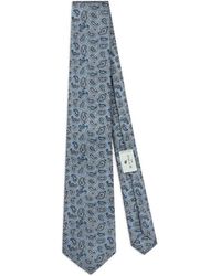 Etro - Accessoires ,Veelkleurig ,Zijden Jacquard Stropdas Met Micro Paisley Motief - Lyst