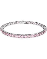 Swarovski - Accessoires ,Roze ,Armband Matrix Tennis Rondgeslepen Roze Gerhodineerd Maat S 5648930 - Lyst