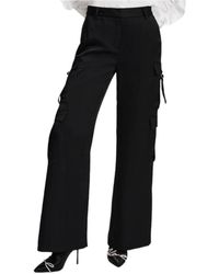 Karl Lagerfeld - Satin cargo pantaloni stile larghi pantaloni - Lyst