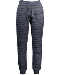 Roberto Cavalli - Blauwe Katoenen Sportbroek Met Contrasterende Details - Lyst