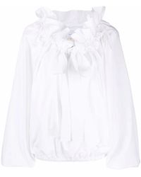 Patou - Gerimpelde Katoenen Blouse Met Bisschopsmouwen - Lyst