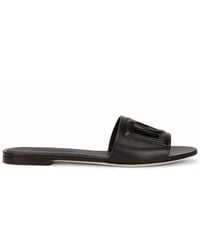 Dolce & Gabbana - Leather Slides - Lyst
