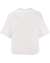 Alaïa - Tops ,Wit ,Katoen Boxy Fit T-Shirt - Lyst