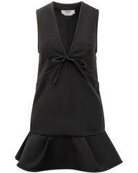 MSGM - Cady V-Neck Minidress - Lyst